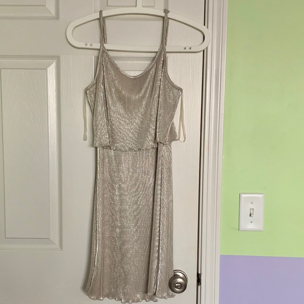 Champagne dress with spaghetti straps